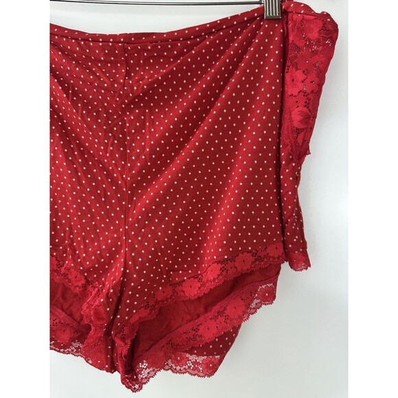 Victoria's Secret Stretch Modal Lace Back Cami Shorts Set Red Pink Polka Dot XXL - Picture 14 of 16